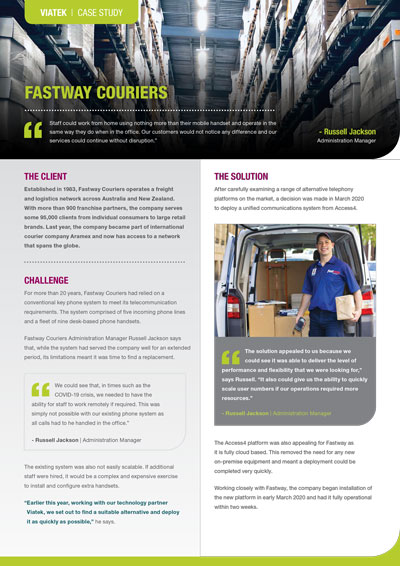 Fastway Couriers Case Study